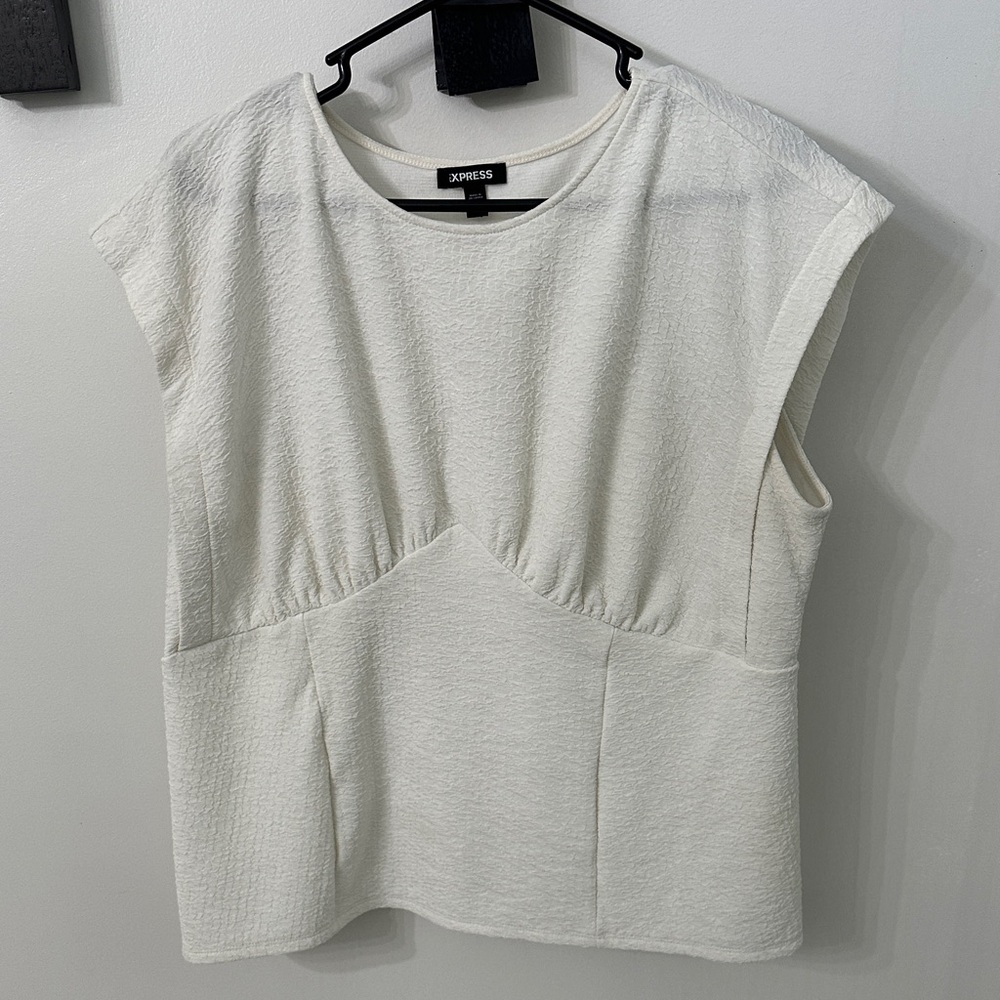 Express Women's White Cap Sleeve Blouse